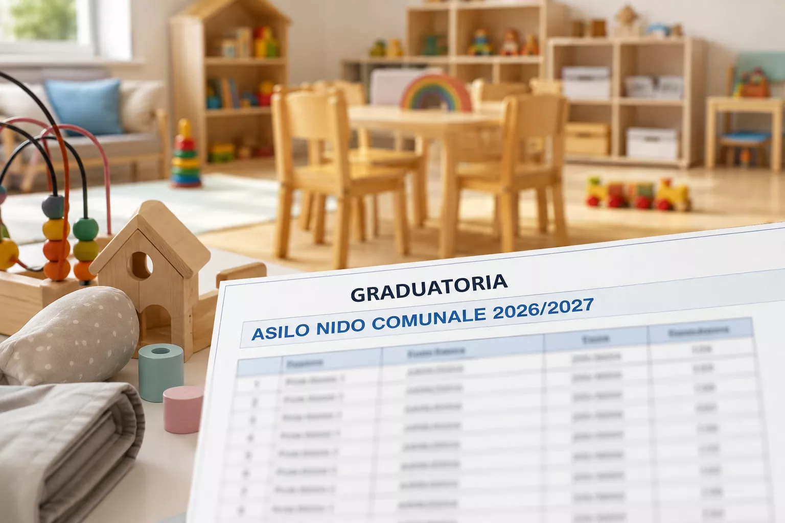Asilo nido comunale, approvata la graduatoria 2026/2027